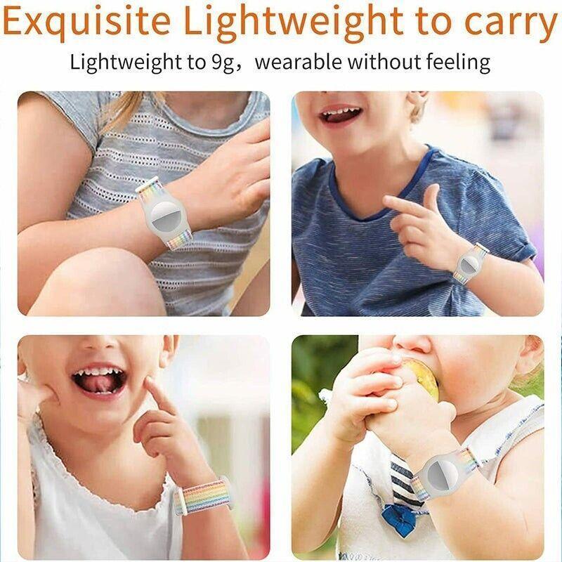 For Apple AirTag Case Protective Cover Wristband Nylon Air Tag Band Anti-lost L Size - Blue