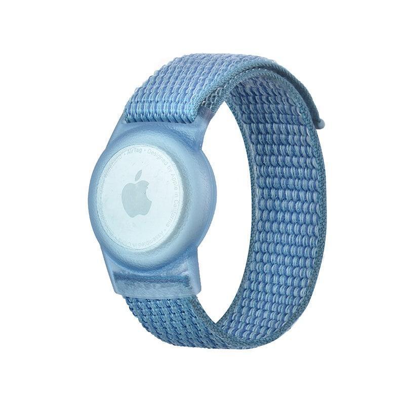 For Apple AirTag Case Protective Cover Wristband Nylon Air Tag Band Anti-lost L Size - Blue