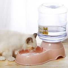 Automatic 3.8L Water Feeder Pet Dog Cat Puppy Dispenser Feeder Bowl Bottle - Pink