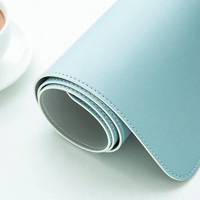 60*30Cm Leather Mouse Pad Gaming Waterproof Mousepad Desk Mat Anti-Slip Rubber - Light Blue