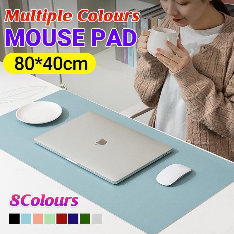 Large Leather Mouse Pad 80x40cm Desk Mat Gaming Extended Waterproof Anti Slip - Light Blue