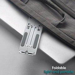Adjustable Laptop Stand Portable Aluminum Alloy Desktop Holder for 11 to 17.3 Inch - Black