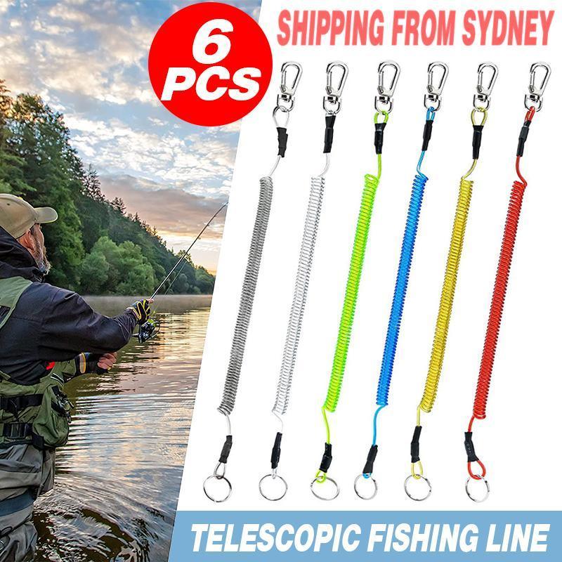 6X Fishing Lanyards Boating Ropes Kayak Secure Pliers Lip Grips Tackle Fish Tool - Black