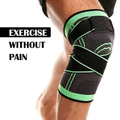 Black AOLIKES 3D Knee Support Brace Compression Sleeve Arthritis Pain Relief Gym - S