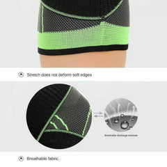 Black AOLIKES 3D Knee Support Brace Compression Sleeve Arthritis Pain Relief Gym - M