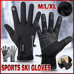 Winter Gloves Thermal Touch Screen Thermal Windproof Warm Grey - L