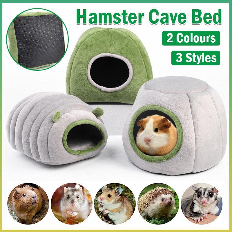 Soft Small Animal Guinea Pig Cozy Warm Pet Tent Hamster House Hideout Cave Bed - Green-Stump