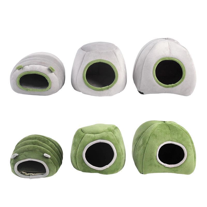 Soft Small Animal Guinea Pig Cozy Warm Pet Tent Hamster House Hideout Cave Bed - Green-Stump
