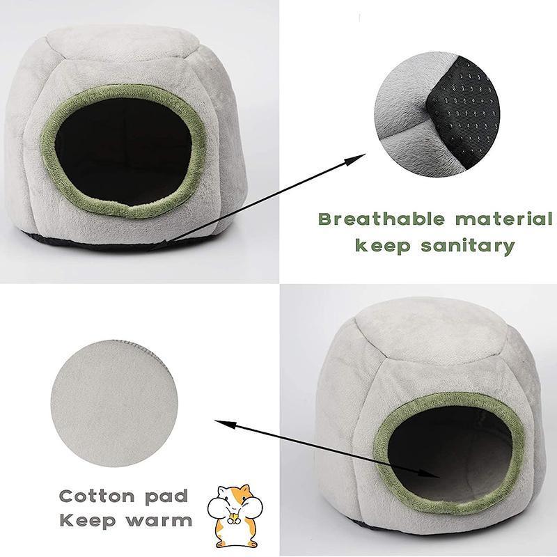 Soft Small Animal Guinea Pig Cozy Warm Pet Tent Hamster House Hideout Cave Bed - Green-Stump