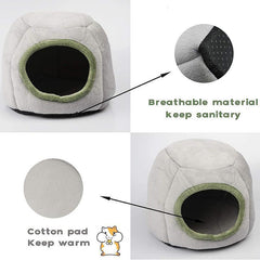 Soft Small Animal Guinea Pig Cozy Warm Pet Tent Hamster House Hideout Cave Bed - Green-Stump