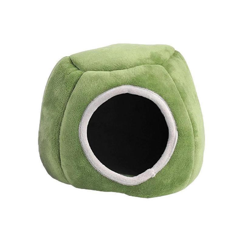 Soft Small Animal Guinea Pig Cozy Warm Pet Tent Hamster House Hideout Cave Bed - Green-Stump