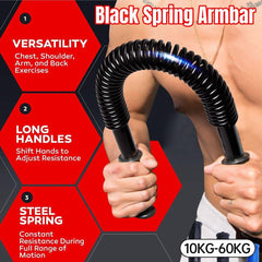 Spring Arm Power Rod Grip Puller Home Fitness Equipment for Strength Training - 60KG