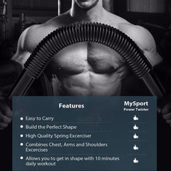 Spring Arm Power Rod Grip Puller Home Fitness Equipment for Strength Training - 60KG