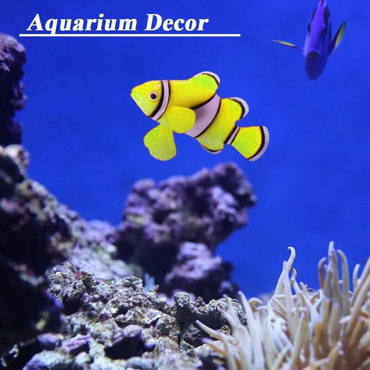 2PCS Artificial Betta Fish Aquarium Decorations Silicone Floating Moving Fish - Sky Blue Goldfish