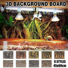 Pet Reptile Tank Board 3D Foam Backgrounds and Habitat Decoration 9 Styles - D