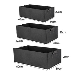 8pcs Felt Rectangular Planting Bags Vegetable Grow Bags Non-Woven Flower Pots - Blue 8pcs-60x30x20