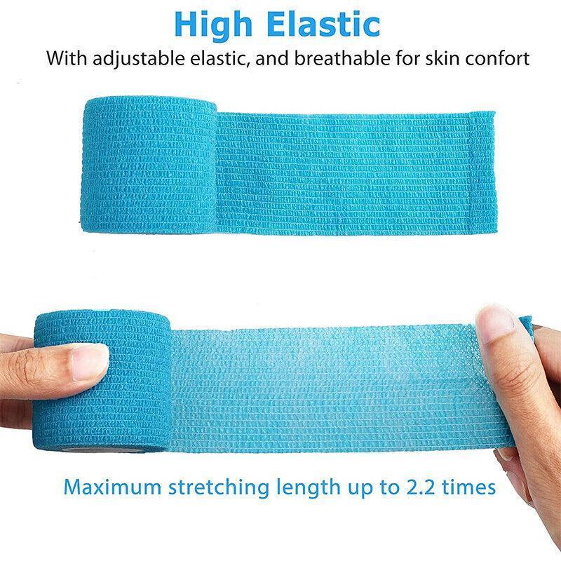 12× Multi-Size Self-Adhesive Cohesive Pet Bandage Wraps - 12PCS Black(5CM*4.5M)