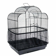 L Size Shell Skirt Mesh Cover Pet Bird Cage Guard Nylon Net Seed Catcher - White