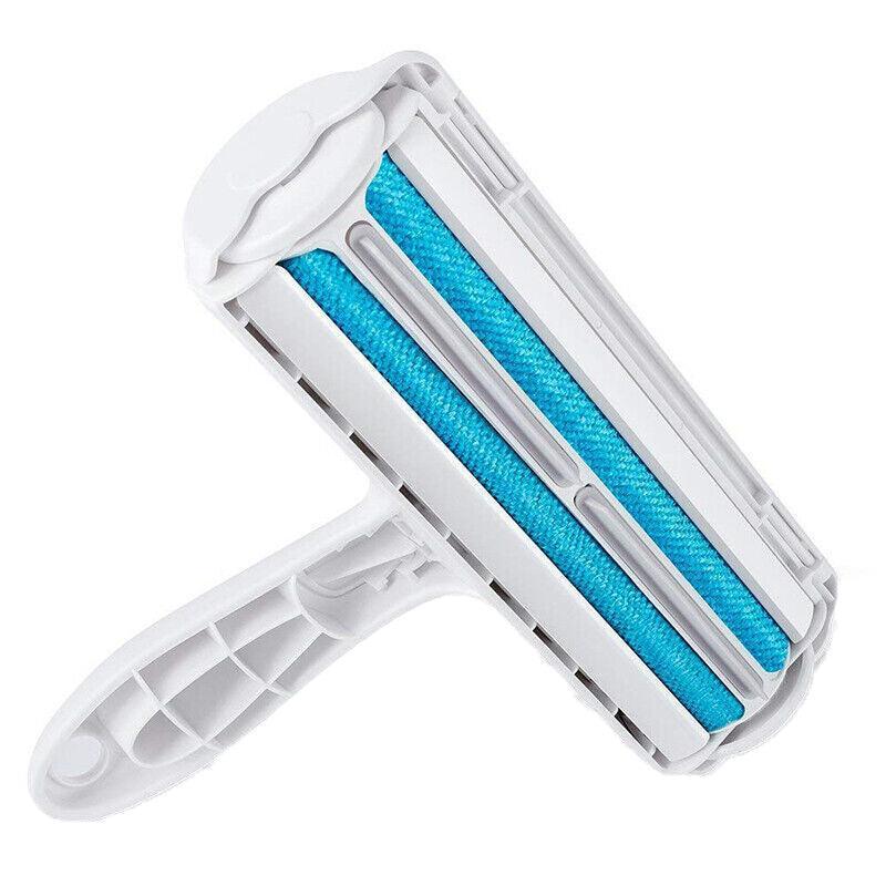 Pet Hair Remover Brush Dog Cat Fur Cleaning Roller Reusable Self Cleaning Tool - Blue