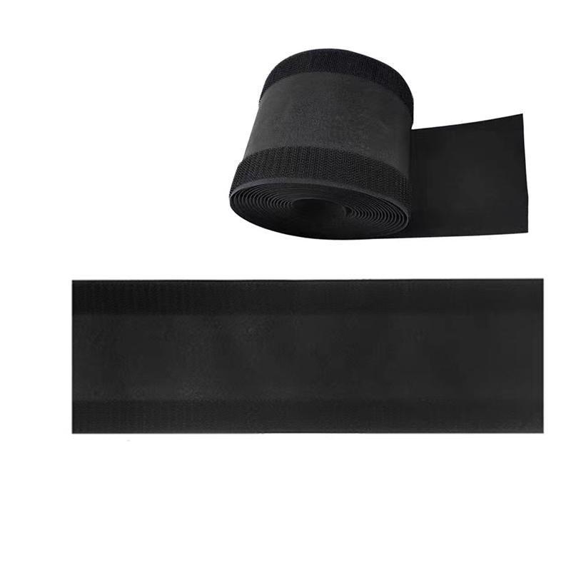 Cable Cover Nylon Sticky Wire Protector Floor Blanket Reusable Cord Tube Cover - Black-1Meter(with adhesive)-Floor