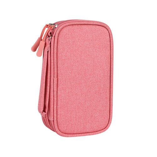 Electronic Accessories Cable Bag Organizer Travel Pouch Storage Cases Charger - Pink