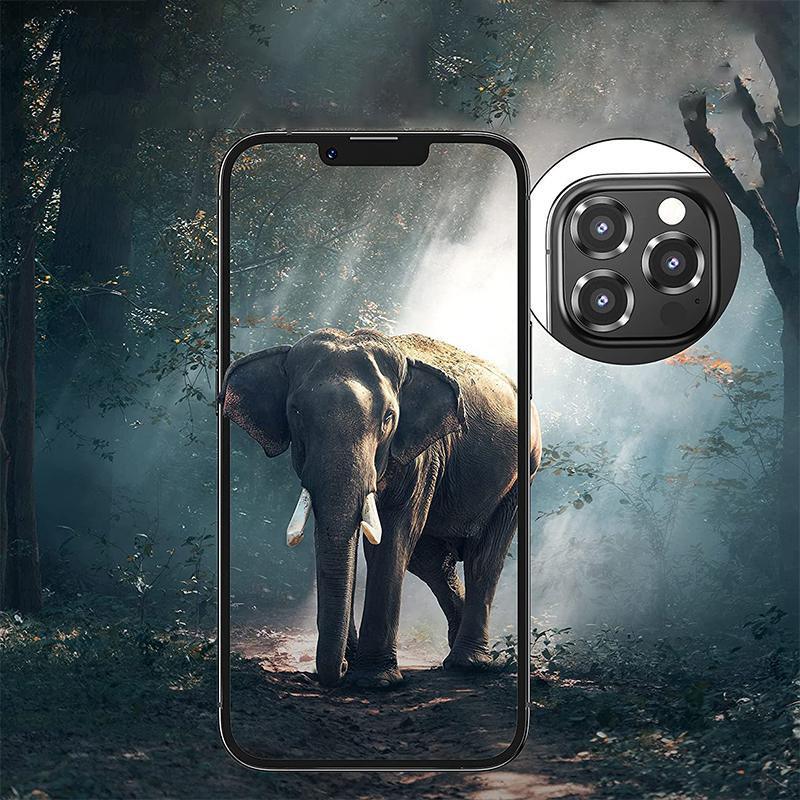 For iPhone 14/14 Plus Metal Camera Lens Glass Screen Protector - Gold