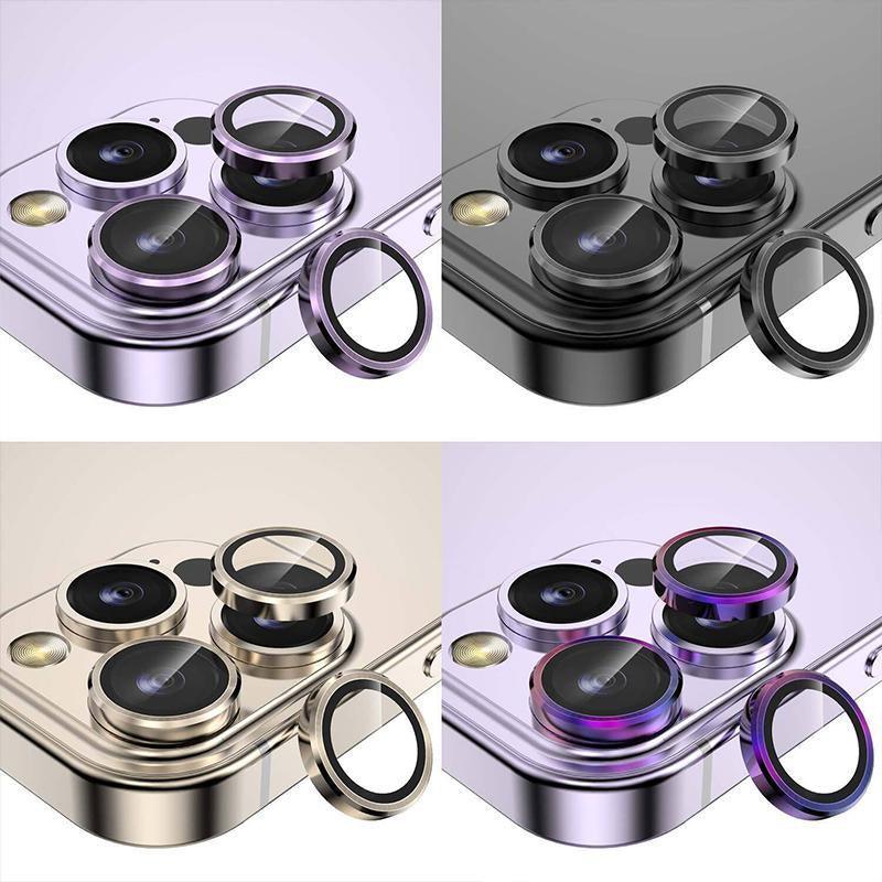 For iPhone 14/14 Plus Metal Camera Lens Glass Screen Protector - Grey
