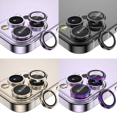 For iPhone 14/14 Plus Metal Camera Lens Glass Screen Protector - Grey