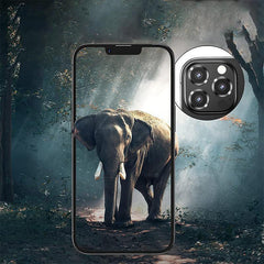 For iPhone 14/14 Plus Metal Camera Lens Glass Screen Protector - Grey