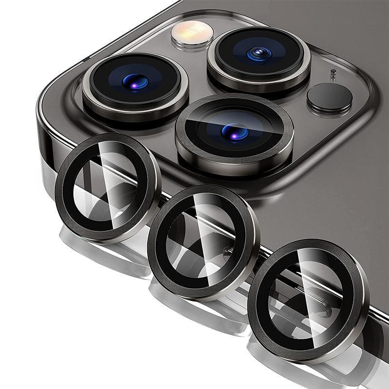 For iPhone 14/14 Plus Metal Camera Lens Glass Screen Protector - Grey