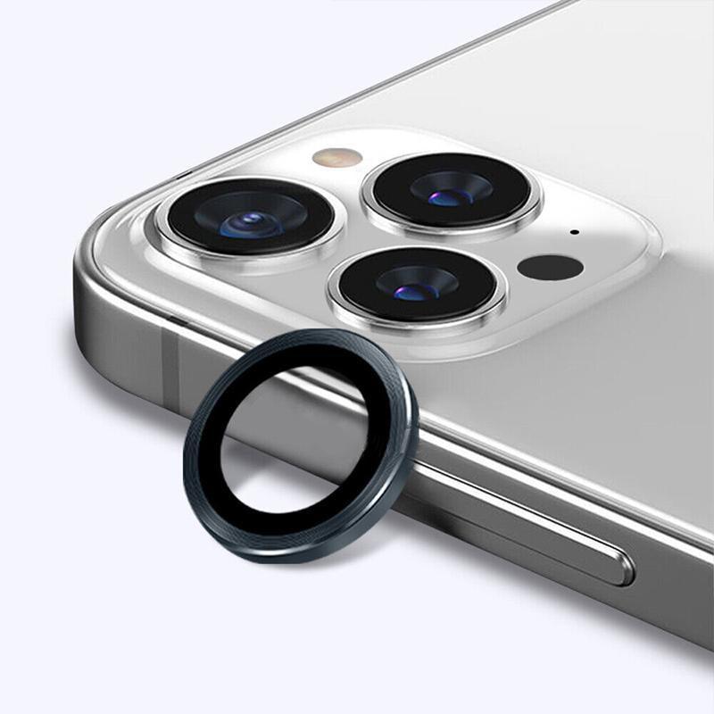 For iPhone 14/14 Plus Metal Camera Lens Glass Screen Protector - Grey