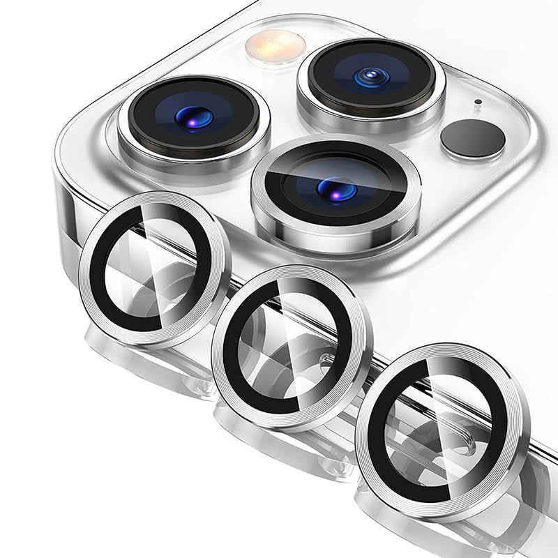 For iPhone 14/14 Plus Metal Camera Lens Glass Screen Protector - Light Puple
