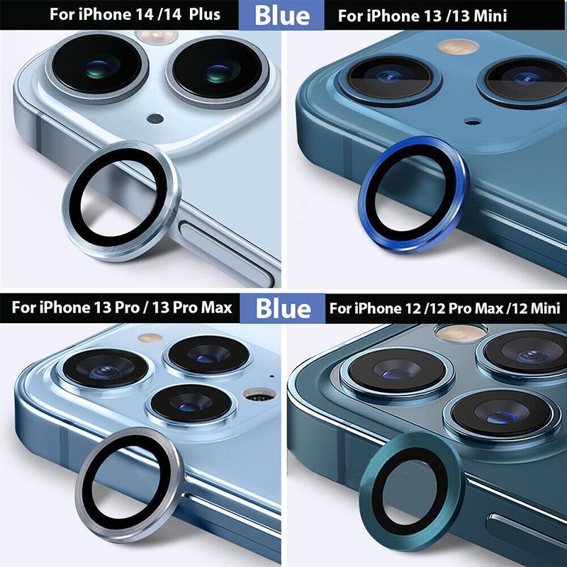 For iPhone 14/14 Plus Metal Camera Lens Glass Screen Protector - Rainbow
