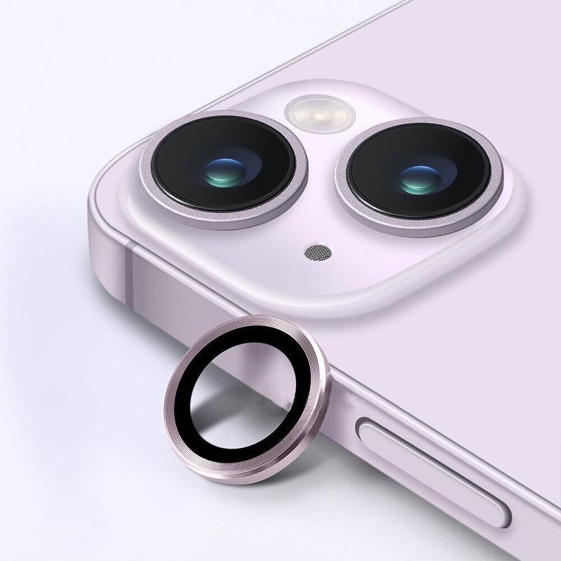 For iPhone 14/14 Plus Metal Camera Lens Glass Screen Protector - Rainbow