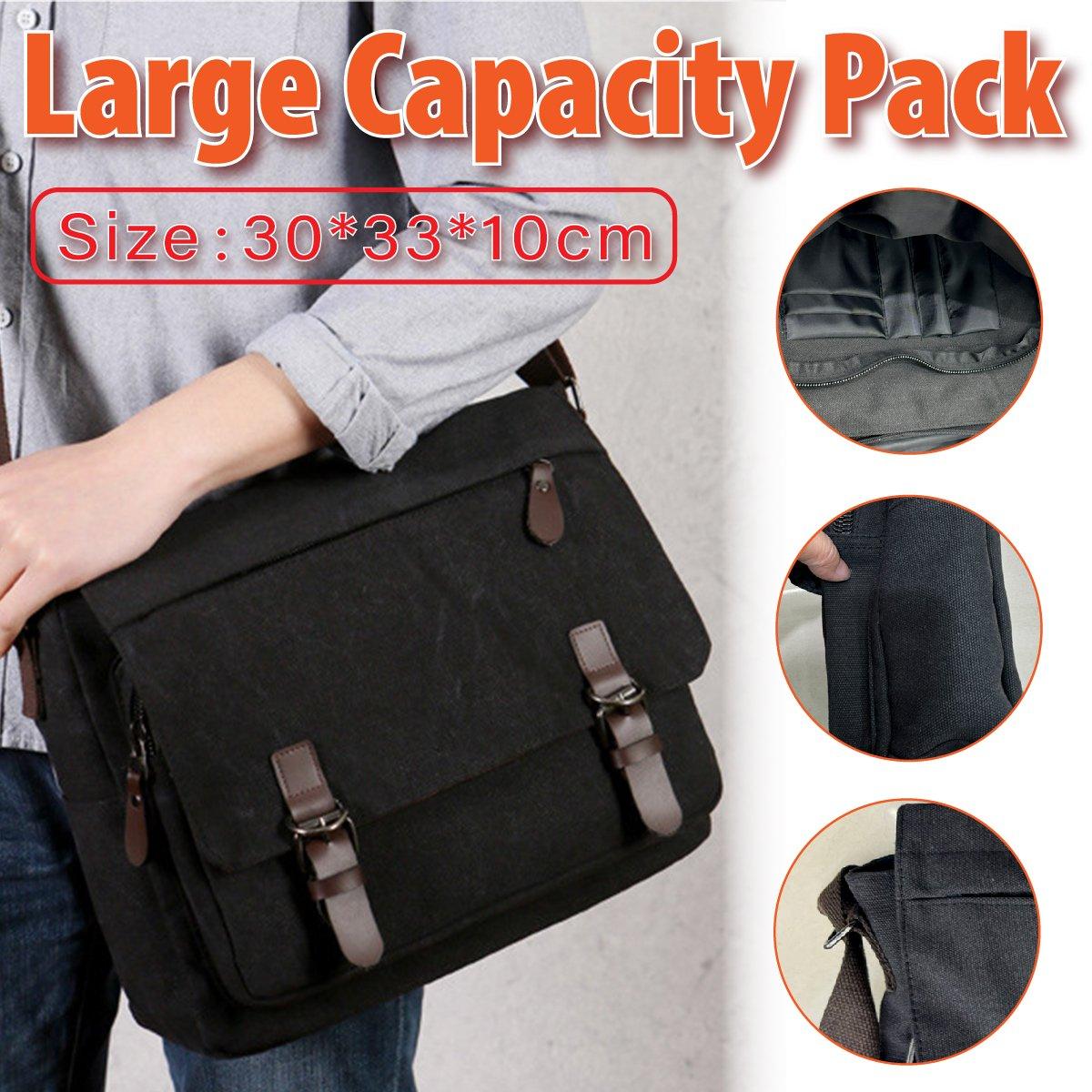 Canvas Messenger Shoulder Bag Large Capacity Crossbody Travel Work Handbag