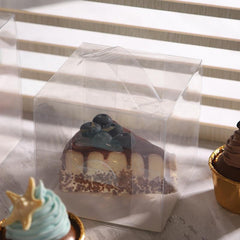 30x Transparent Disposable Cake Boxes with Handles Premium Quality Packagin - 30pcs-5inch-15*15*13cm