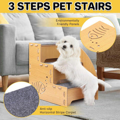 Wooden Pet Climbing Ladder Bed Step Frame Durable Climbing Frame for Small Pets