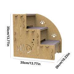 Wooden Pet Climbing Ladder Bed Step Frame Durable Climbing Frame for Small Pets