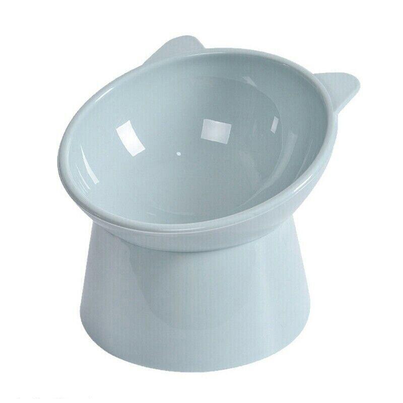 Elevated Pet Bowl Cat Dog Feeder Food Water High-Foot Anti Vomiting Tilted Bowl - Blue