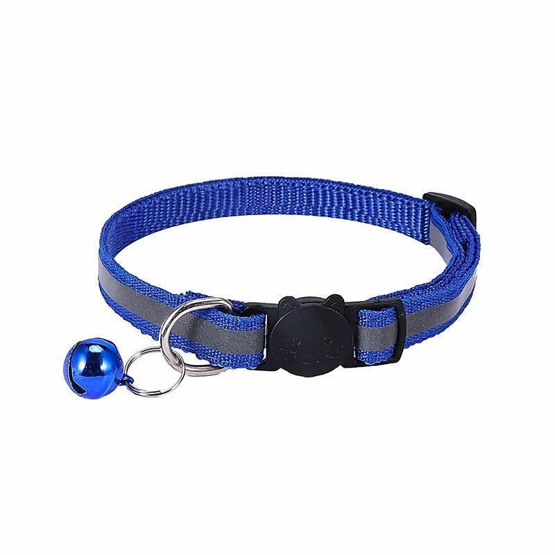 Reflective Cat Collar with Breakaway Buckle and Bell Adjustable for Small Pet Use - Rose Red