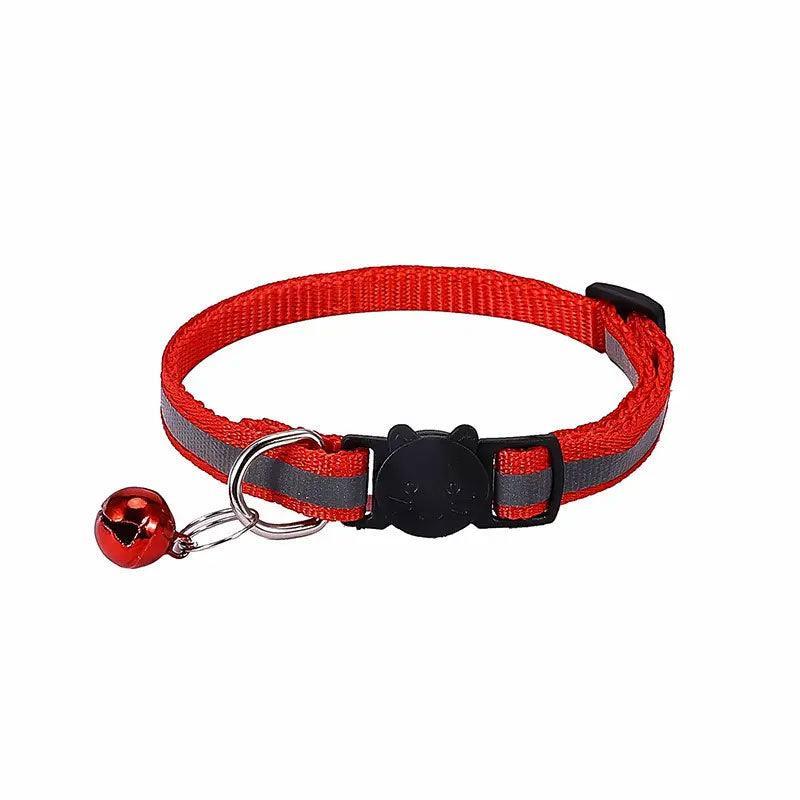 Reflective Cat Collar with Breakaway Buckle and Bell Adjustable for Small Pet Use - Yellow