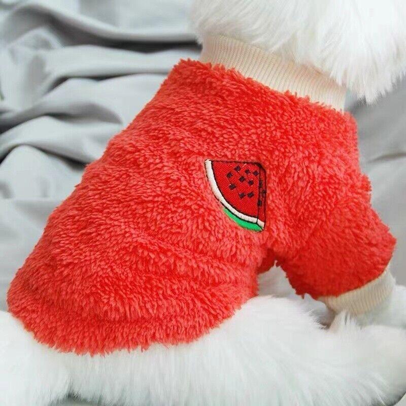XL Puppy Pet Dog Fleece Warm Jumper Sweater Coat Small Yorkie Chihuahua Cat Clothes - Orange