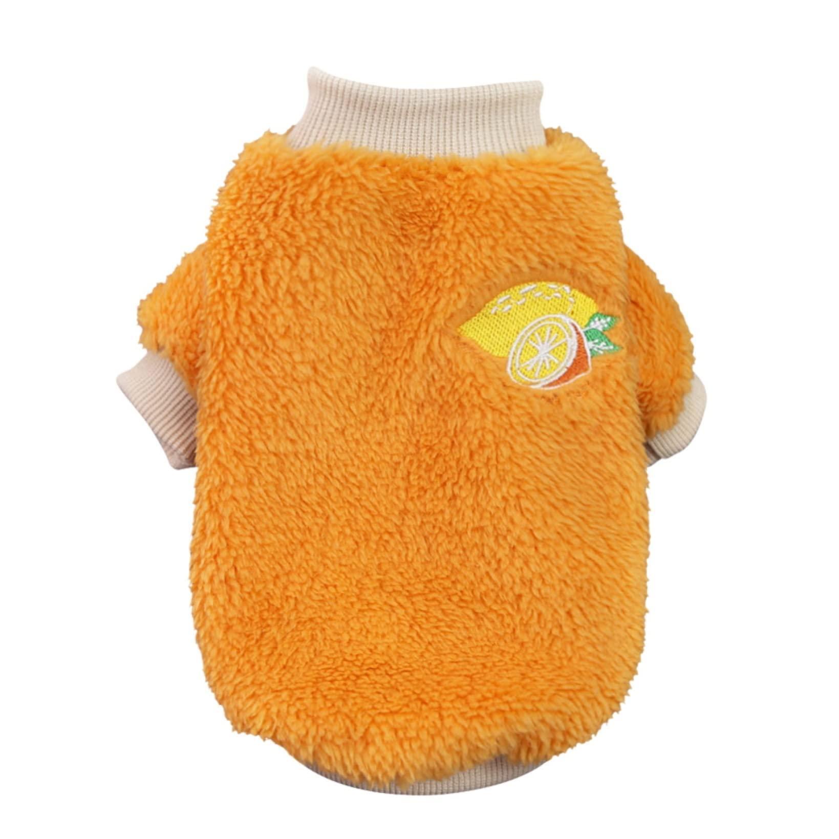 XL Puppy Pet Dog Fleece Warm Jumper Sweater Coat Small Yorkie Chihuahua Cat Clothes - Orange