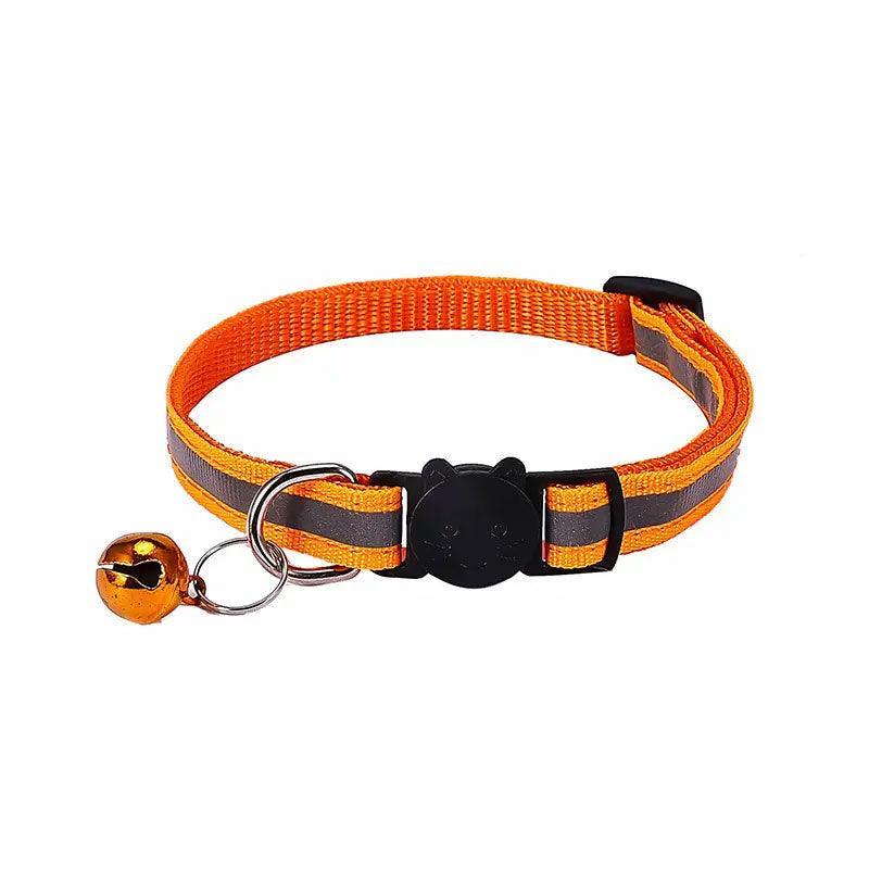 Reflective Cat Collar with Breakaway Buckle and Bell Adjustable for Small Pet Use - Apple Green