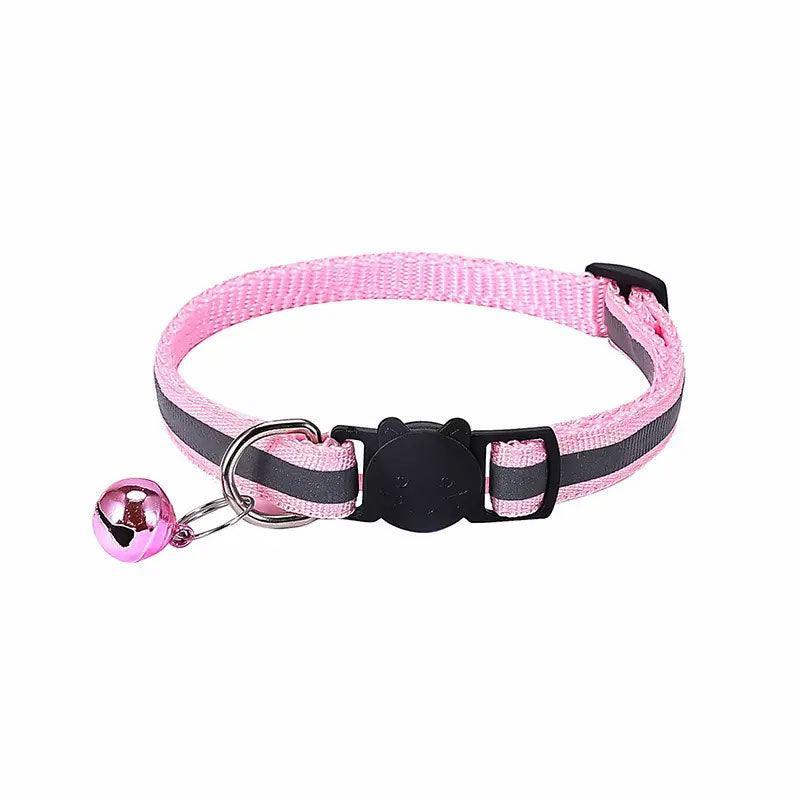 Reflective Cat Collar with Breakaway Buckle and Bell Adjustable for Small Pet Use - Apple Green