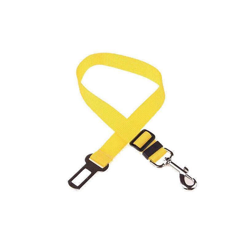 Adjustable Pet Harness Lead for Car Travel with Clip Attachment Nylon Restraint Strap - Black