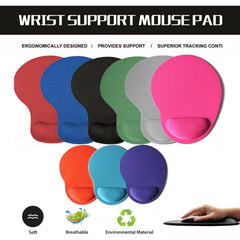 Comfort Mouse Pad with Built In Wrist Support Non Slip Ergonomic Mice Mat - Pink