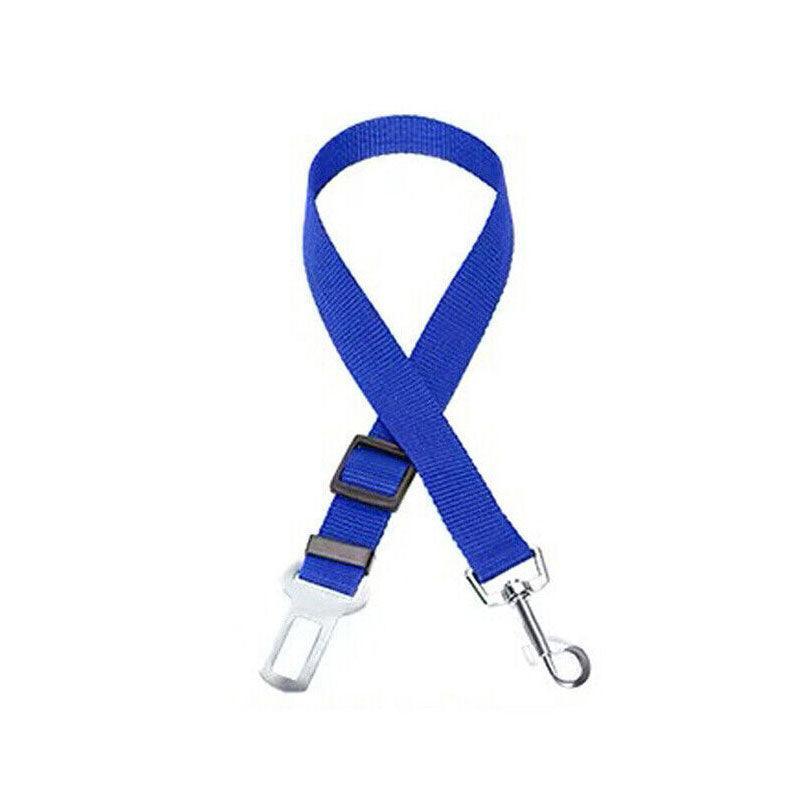 Adjustable Pet Harness Lead for Car Travel with Clip Attachment Nylon Restraint Strap - Red