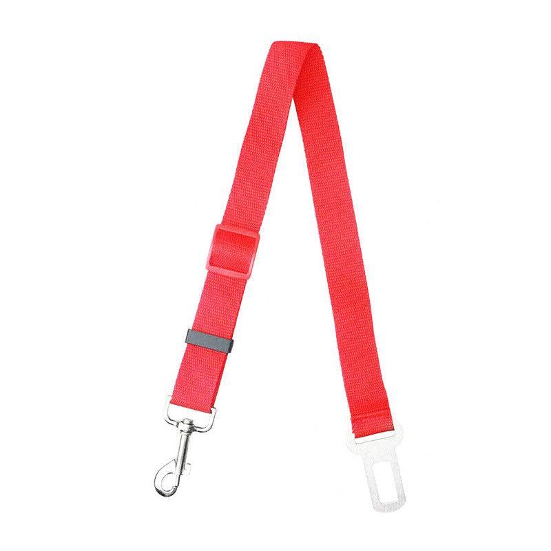 Adjustable Pet Harness Lead for Car Travel with Clip Attachment Nylon Restraint Strap - Yellow