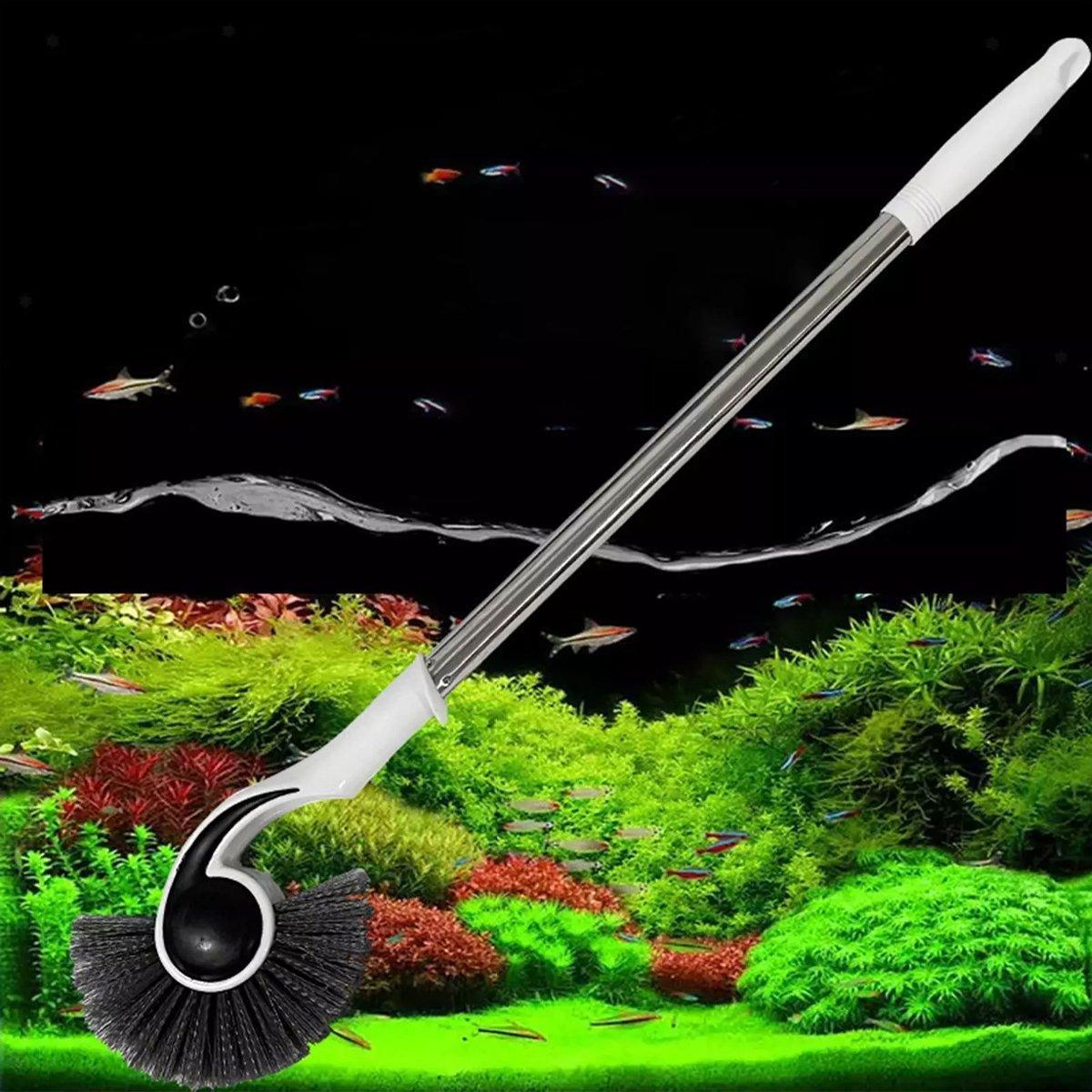 Fish Tank Cleaning Tool Long Handle Algae Removal Conch Brush Seahorse Cleaner
